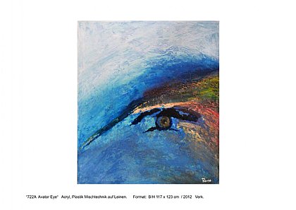 MIETBILDER “722A Avatar Eye“ Acryl, Plastik Mischtechnik auf Leinen. Format: B/H 117 x 123 cm / 2012 Verk.